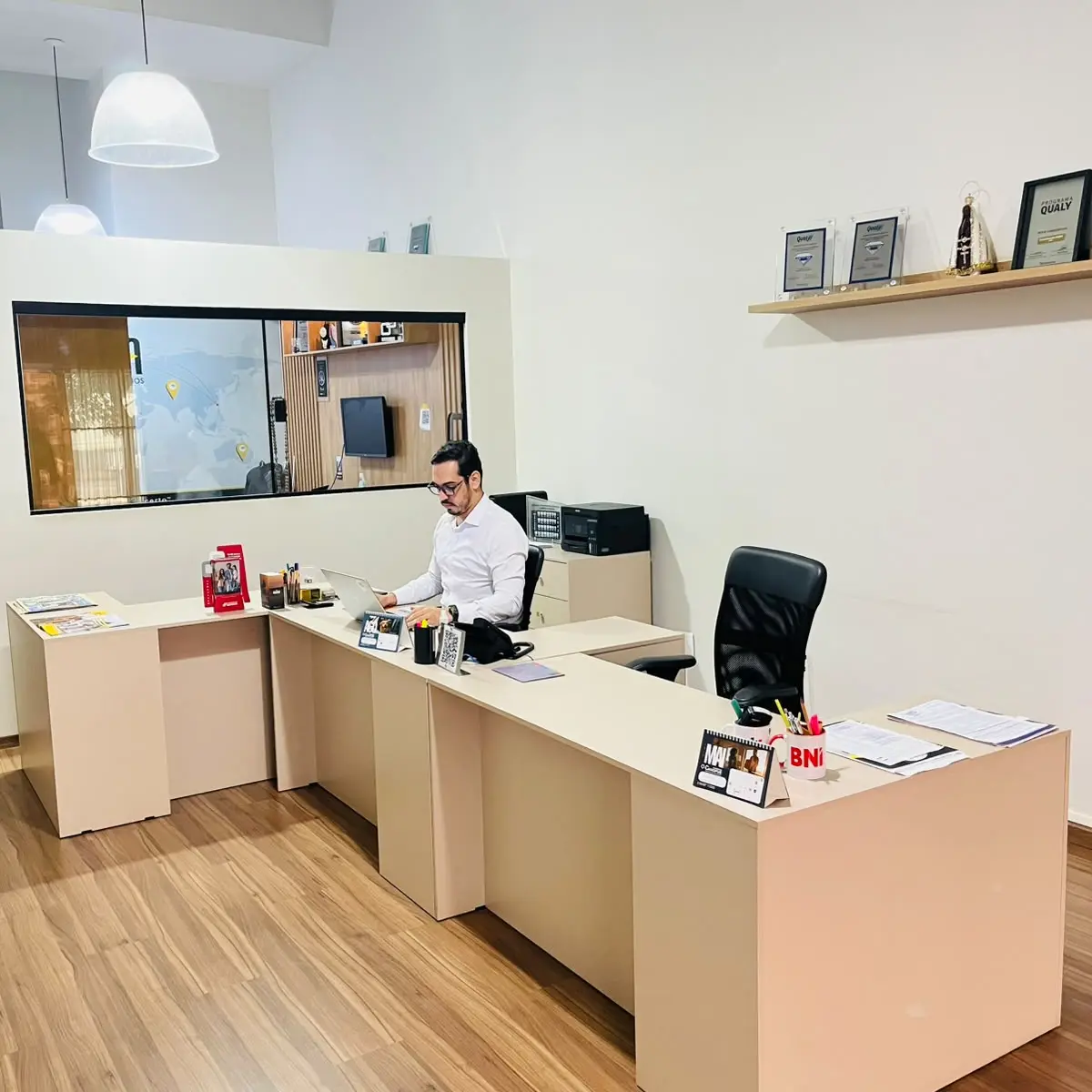 Espaço de atendimento da Foca Consórcios